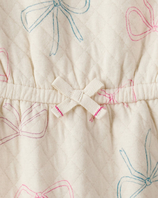 Carter's Baby Girl Bow Print Long-Sleeve Jumpsuit - White