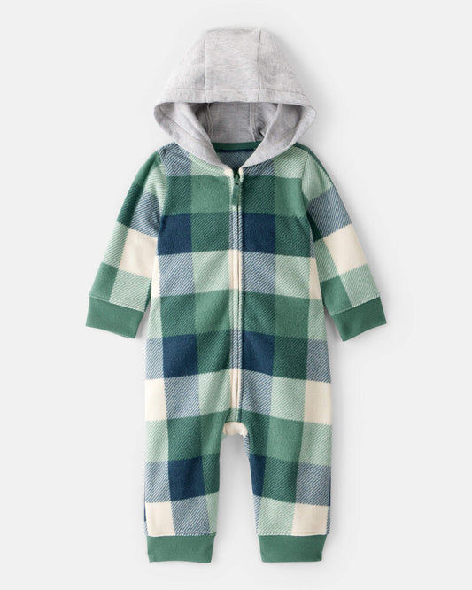 Carter's Baby Boy Plaid Print Long-Sleeve Jumpsuit - Plaid