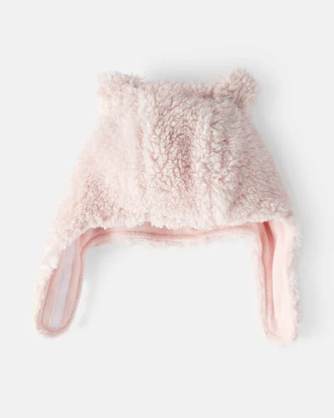 Carter's Baby Girl Sherpa Winter Hat & Mittens Set - Pink