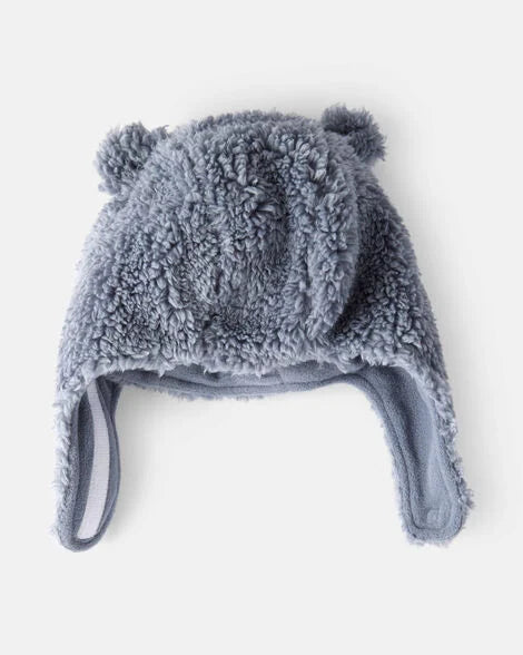 Carter's Baby Boy Sherpa Winter Hat & Mittens Set - Blue