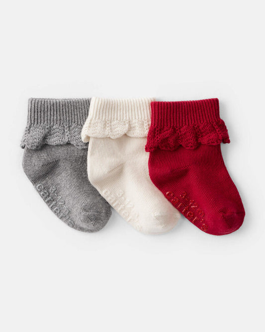 Carter's Baby 3-Pack Pointelle Ankle Socks
