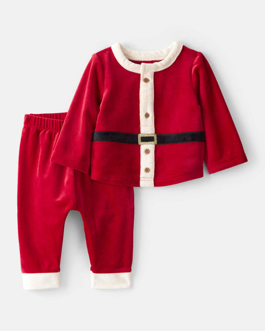 Carter's  Baby 2-Piece Santa Holiday Long-Sleeve Tee & Pant Set - Red