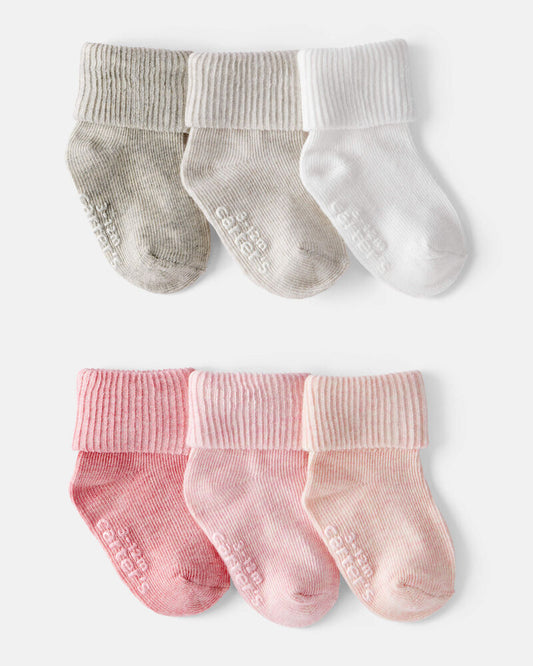Carter's Baby Girl 6-Pack Socks - White/Pink