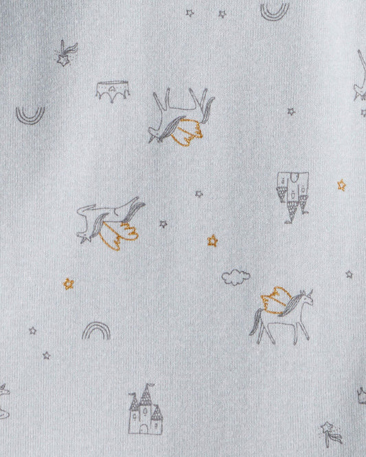 Carter's Baby Girl 4-Pack Unicorn Heart Print;Star Print Long-Sleeve Multipack Bodysuits