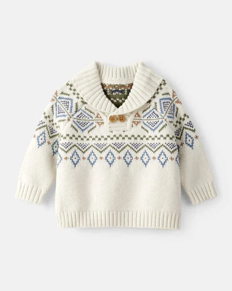 Oshkosh Baby Boy Fair Isle Sweater with Corduroy Fashion Pants