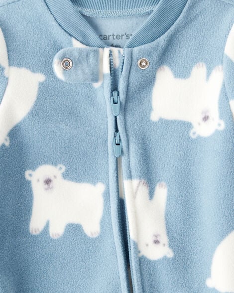 Carter's Baby Boy Polar Bear Loose Fit Long-Sleeve Sleep & Play Pajamas - Blue