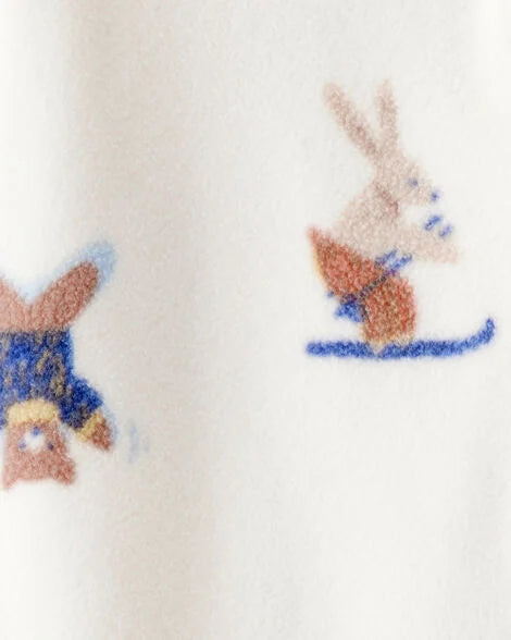 Carter's Baby Boy Animal Ski Print Loose Fit Long-Sleeve Sleep & Play Pajamas - Cream