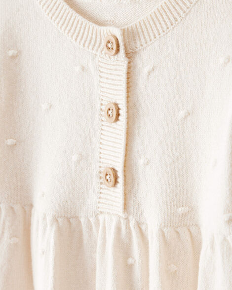 Carter's Baby Girl Cotton Long-Sleeve Jumpsuit - White