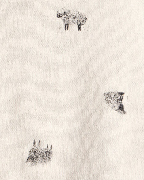 Carter's Baby Boy Sheep Print Cotton Long-Sleeve Tee & Pant Set - White