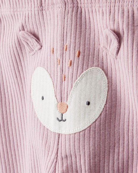 Carter's Baby Girl 3-Piece Woodland Creatures Long-Sleeve Bodysuits & Pant Set - Pink/White