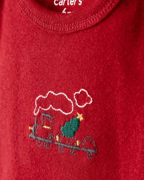 Carter's Baby Boy 3-Piece Train Print Long-Sleeve Bodysuits & Pant Set - Red/White