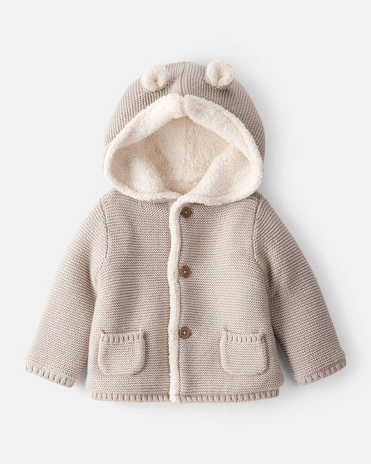 Carter's Baby Sherpa Lined Cotton Long-Sleeve Sweater