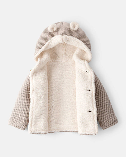 Carter's Baby Sherpa Lined Cotton Long-Sleeve Sweater