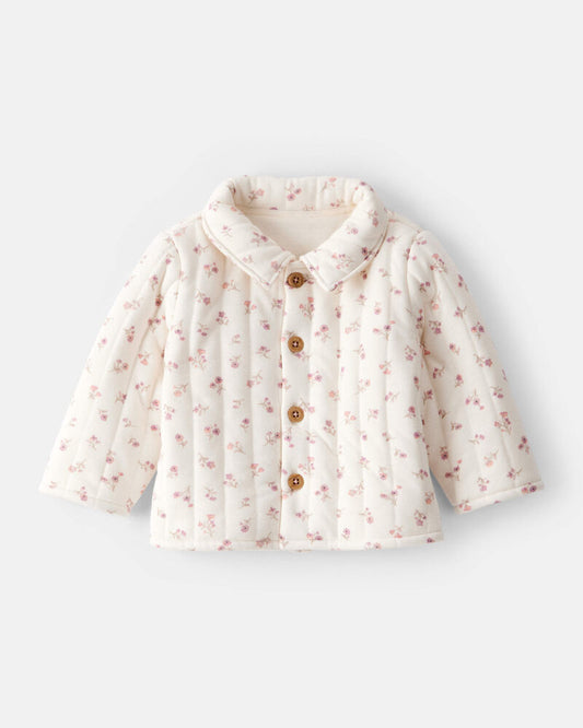 Carter's Baby Girl Floral Quilted Sweater - Cream