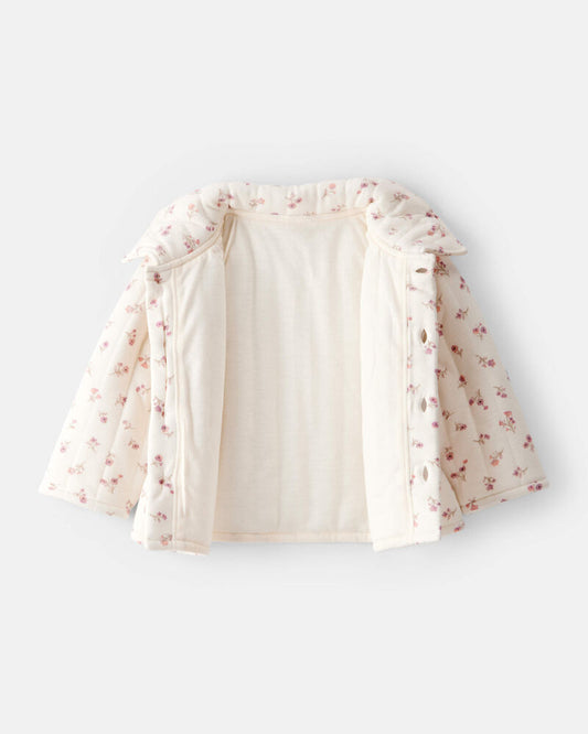Carter's Baby Girl Floral Quilted Sweater - Cream