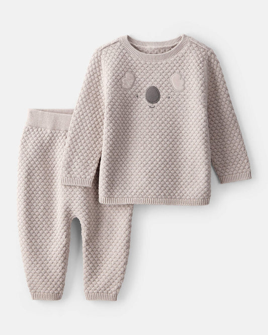 Carter's Baby Boy Cotton Long-Sleeve Tee & Pant Set - Brown