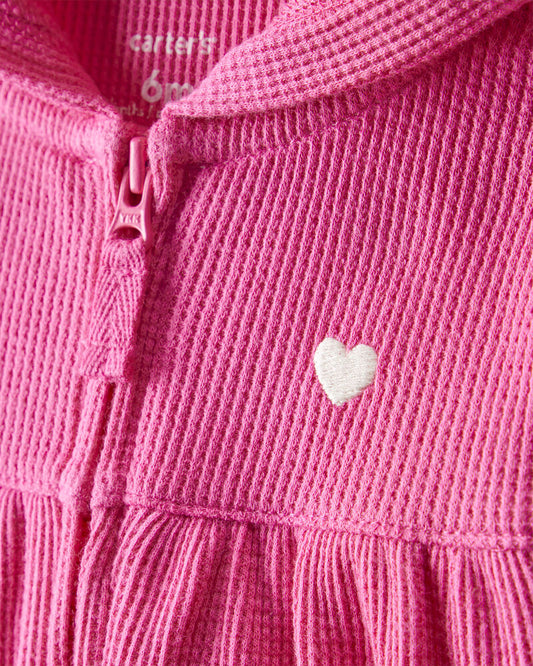 Carter's Baby Girl Heart Long-Sleeve Jumpsuit - Pink