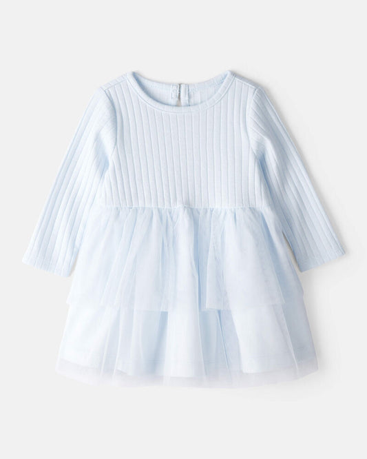 Carter's Baby Girl Tulle Long-Sleeve Dress - Blue
