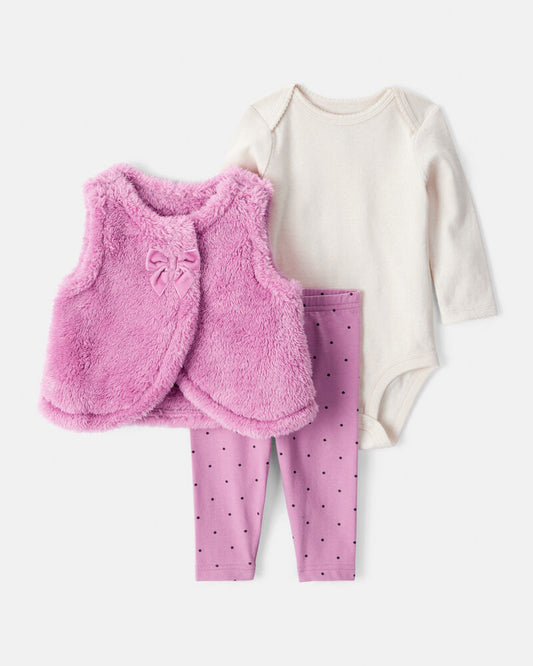 Carter's Baby Girl 3-Piece Tee & Pant Set - Purple