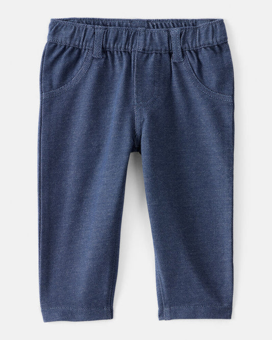 Carter's Baby Girl Knit Pull-On Pants - Blue
