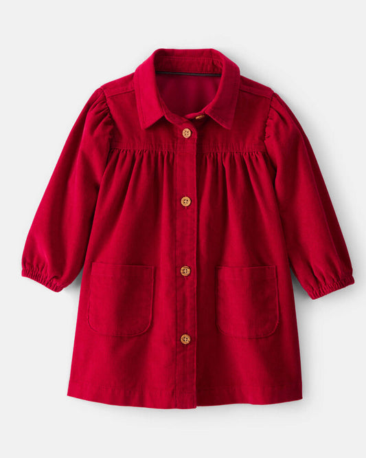 Carter's Baby Girl Corduroy Long-Sleeve Dress - Red