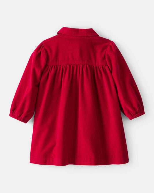 Carter's Baby Girl Corduroy Long-Sleeve Dress - Red