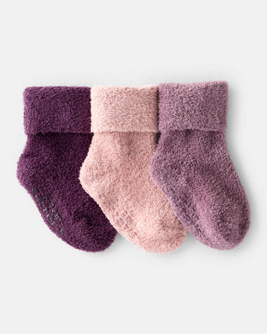 Carter's Baby Girl 3-Pack Crew Booties - Purple