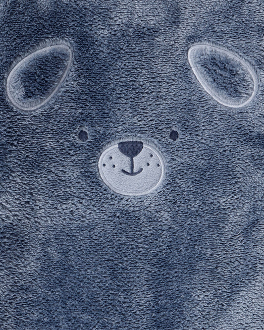 Carter's Baby Boy Dog Velour Long-Sleeve Snug Fit Jumpsuit - Blue