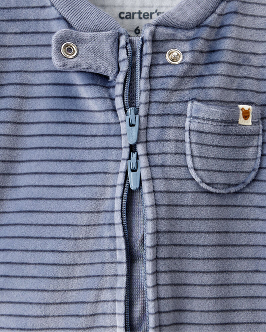 Carter's Baby Boy 2-Piece DreamPlush Long-Sleeve Snug Fit Sleeper - Blue