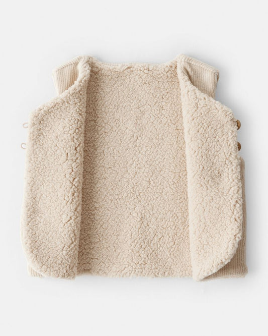 Carter's Baby Girl 3-Piece Floral Motif Velour Vest Outfitt Set