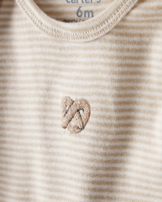 Carter's Baby 4-Pack Snack Time Long-Sleeve Multipack Bodysuits - Blue/White/Brown