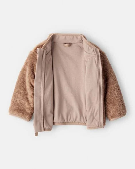 Carter's Baby Boy Sherpa Zip-Up Jacket - Brown