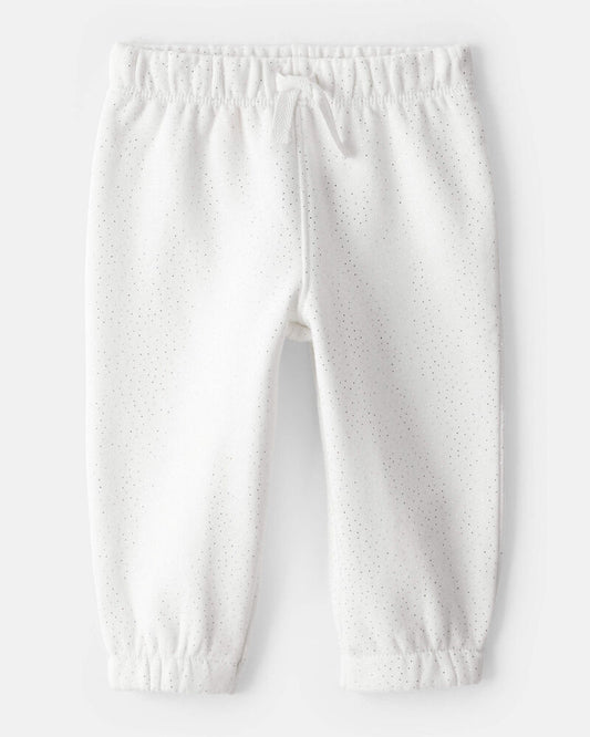 Carter's Baby Girl 2-Piece DayDream Fleece Snow Day Bodysuit & Pant Set - Cream/Blue