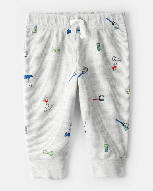 Carter's Baby Boy 2-Piece Construction Thermal Bodysuit & Pant Set - Grey