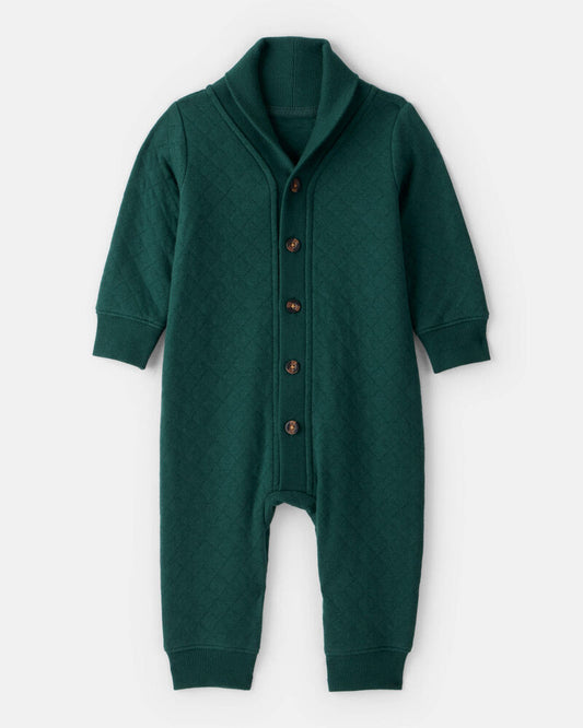 Carter's Baby Boy Quilted Long-Sleeve Jumpsuit - Green
