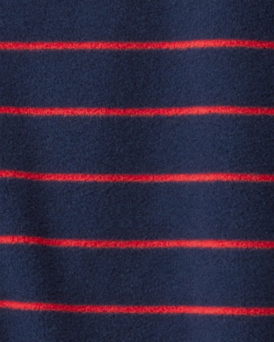 Carter's Baby Boy Dog Striped Fleece Loose Fit 1-Piece Pyjamas - Navy