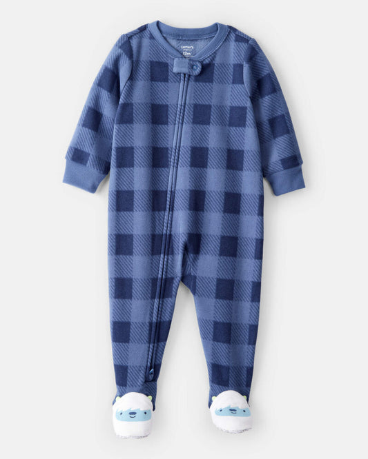 Carter's Baby Boy Yeti Plaid Loose Fit 1-Piece Pyjamas