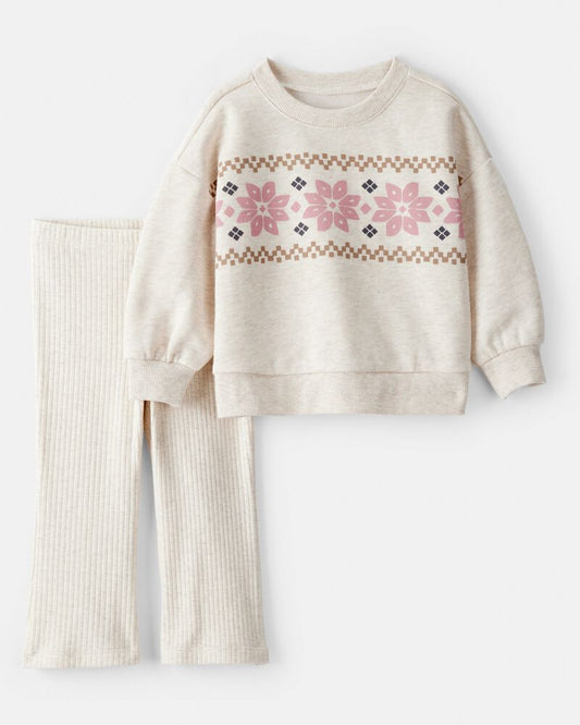 Carter's Toddler Girl Fairisle Pullover & Pant Set - Ivory