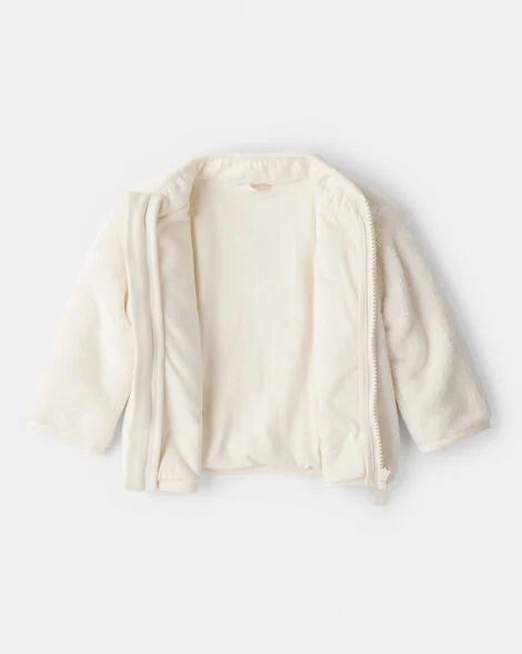 Carter's Baby Girl Sherpa Zip-Up Jacket - Ivory