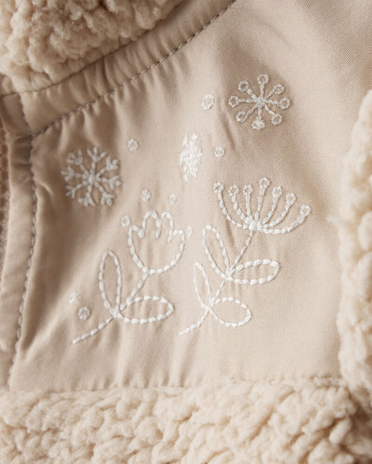 Carter's Baby Girl Embroidered Sherpa Long-Sleeve Jumpsuit - Brown