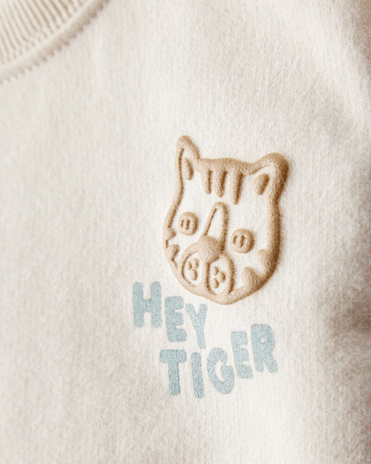 Carter's Baby Boy Hey Tiger' French Terry Sweatshirt & Pant Set - Blue/Cream