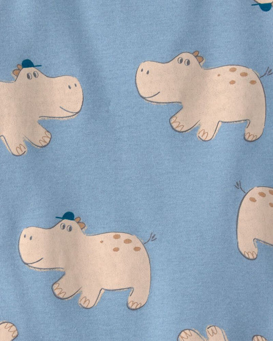 Carter's Baby Boy Hippo Short-Sleeve Romper - Blue