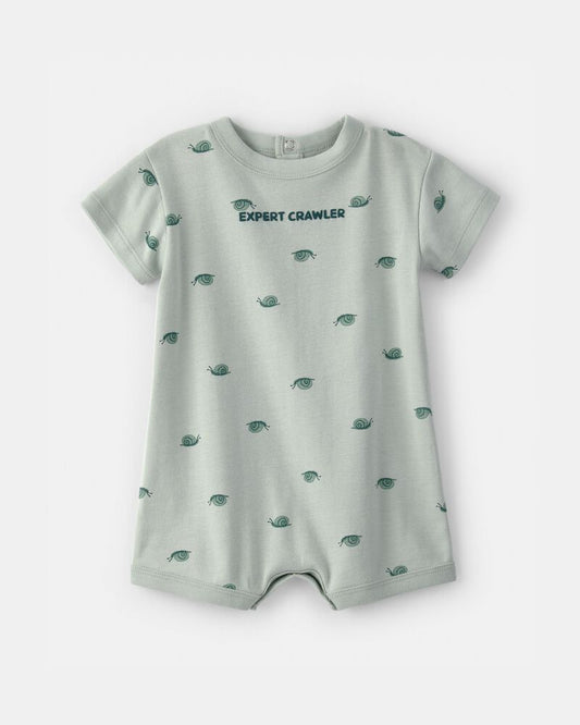 Carter's Baby Boy Snail Short-Sleeve Romper - Green
