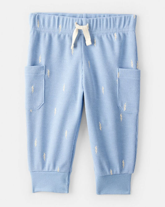 Carter's Baby Boy Lightning Thermal Bodysuit & Pant Set - Blue