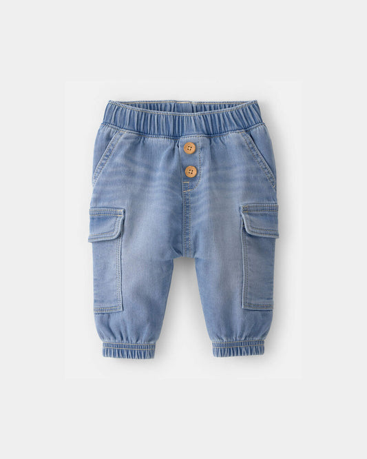 Oshkosh Baby Boy Denim Cargo Pocket Jogger - Light Wash