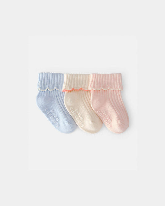 Carter's Baby Girl 3-Pack Ankle Socks - Pink/Blue