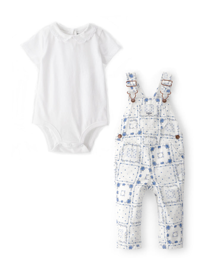 Oshkosh Bandana Overalls with Short-Sleeve Bodysuit