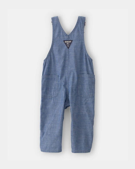 Oshkosh Chambray Cuffed Overalls - Medium Wash