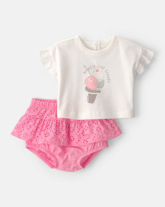 Carter's Baby Girl 2-Piece Top & Short Set - Pink