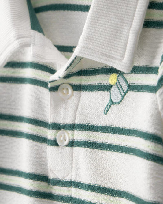 Carter's Baby Boy Pickleball Stripe Short-Sleeve Romper - Green/White